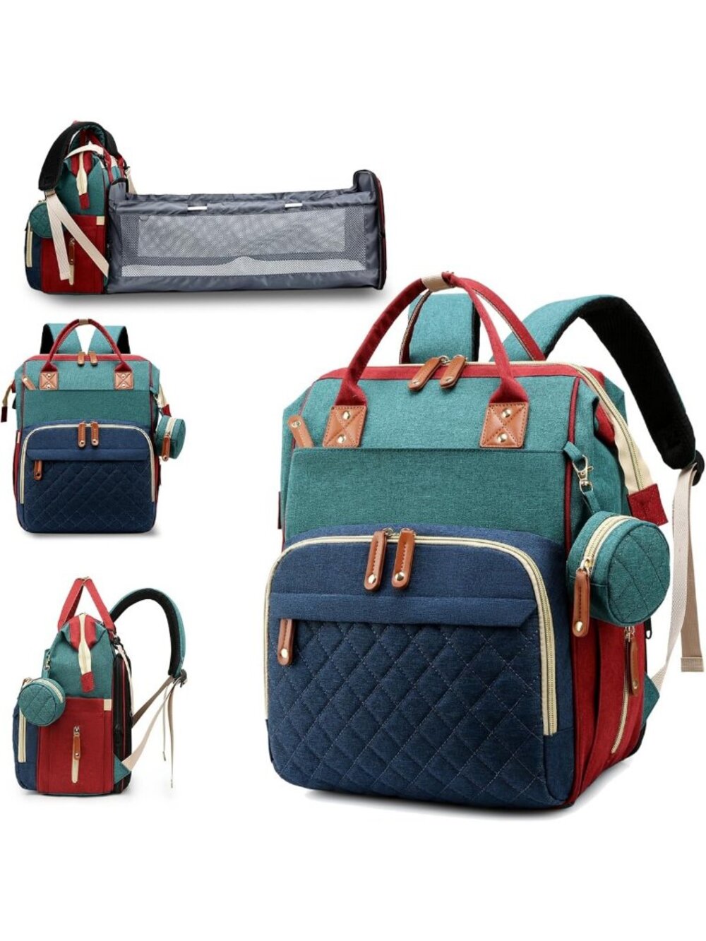 Stylish Diaper Bag Backpack with Foldable Changing Pad & Changing Station